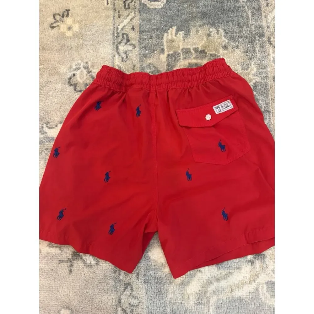 Polo Ralph Lauren logo-embroidered drawstring swim shorts Trunks Red 5.5